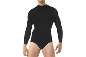 YEAHDOR Camicia da Uomo Slim Fit Body da Ballo Latino Costumi da Danza Abito da Balletto Dancewear Prestazione Competizione Elegante Nero Bianco