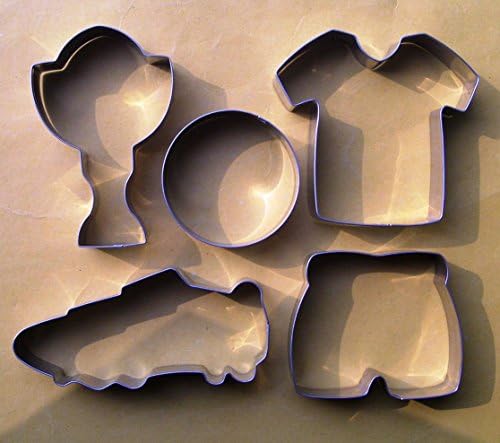 Lawman Football Soccer Shoe Jersey Pants Prize Cup Fondant Pastry Baking Cookie Cutter Set
