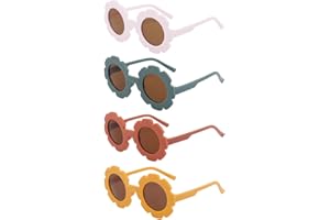 WEYYING 4 Stück Kinder Runde Sonnenbrille, Kinder Sportbrille Brille mit UV Schutz, Kinder Sonnenbrille UV400, Baby Sonnenbrille, mit UV Schutz, Mode Sportbrille Brille, für Kinder von 3 bis 10 Jahren