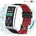 Price comparison product image ISWIM Fitness Tracker, ECG&PPG Heart Rate Monitor Watch Color Screen, IP68 Waterproof, Step Counter, Calorie Counter, Sleep Monitor, Pedometer, Smart Watch Kids Women Men (Red)