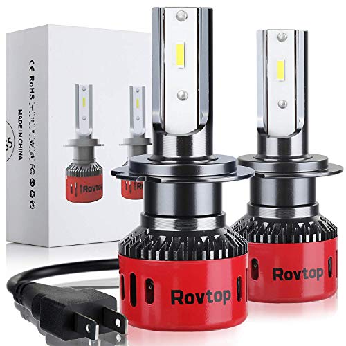 Rovtop H7 LED 10000LM, 6000K, 9V-36V, Fari Abbaglianti o Anabbaglianti per Auto, Kit Lampada Sostituzione per Alogena Lampade e Xenon Luci (LED H7)