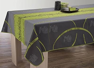 Le linge de Jules Nappe anti-taches Astrid anis - taille : Rectangle 150x300 cm