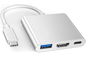 WAHBITE Adaptateur multiport USB C vers HDMI pour iPhone 15 MacBook Pro Air iPad Pro, hub AV numérique de type C certifié Apple MFi, avec HDMI 4K @ 60 Hz, USB 3.0, 100 W PD compatible avec Samsung Galaxy,