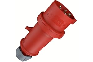 Mennekes 33 - Fiche 3 pôles + neutre + terre 16a ip-44 400v rouge référence 33