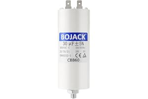 BOJACK CBB60 30uF 450V Condensador de arranque de motor para bomba de piscina 30µF 450Volt 40x95MM Conector M8 50/60Hz