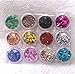 XICHEN® 72PC nail art glitter powder dust tips decoration Mixing device includes a plurality of types