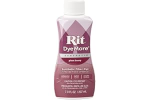 CRAFT COUNTY Rit DyeMore Teinture liquide en fibre synthétique pour vêtements, décoration et travaux manuels - 200 ml - Prune
