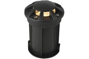 LITECRAFT Drive Over Recessed Uplighter 8 Way Outdoor Deck or Porch Light - Black