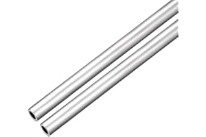 TA-VIGOR 2 tubos redondos de aluminio 6063 de 6 mm de diámetro exterior, 4 mm de diámetro interior, 300 mm de longitud, tubo recto sin costuras de metal para manualidades, color plateado