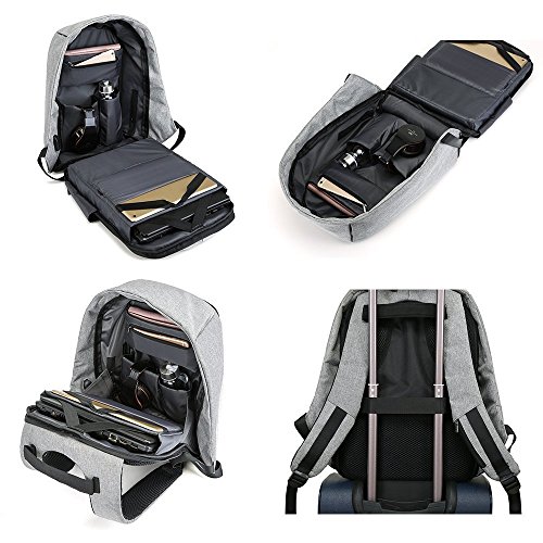 JUDIAO Business Laptop Rucksack mit USB-Ladeanschluss  Diebstahlsicherer Gro  er Kapazit  t Reise Rucksack Schule Schultasche f  r Notebook Computer  