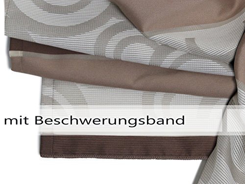 halbtransparenter Vorhang Colorado von deko trends – Wohndekoration in elegantem Design – made in Germany – moderne Kreismusterung mit Struktureffekt – mit einer Stoffbreite von ca. 144 cm und einer Stoffhöhe von ca. 245 cm, braun - 7