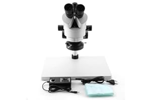 Plyisty Microscope a Zoom stéréo trinoculaire 3.5X-90X Oculaires tri-Vision réglables WF10X / 20mm pour est adapté à l'industrie électronique/enseignement de l'anatomie Biologique