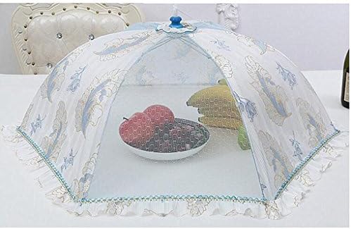 Wgwioo Household Food Cover Fruit Snacks Table Umbrella Lace Round Pop-up Mesh Screen Reusable and Collapsible Outdoor Protector Retro Printing , 3