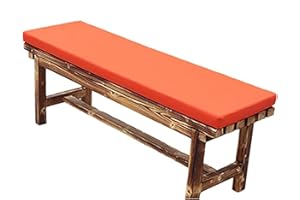 GGOTY Waterproof Garden Bench Cushion Pads 100cm,2/3 Seater Bench Seat Cushion Pad 120cm 150cm for Patio Furniture Swing Chair Indoor Outdoor (100 * 30 * 5cm,Orange)
