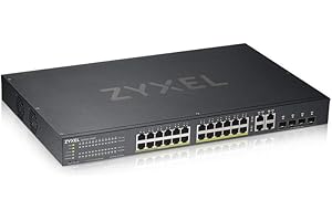 Zyxel 24-Port Gigabit Ethernet Switch | Smart-Managed | PoE+ mit einem Budget von 375 Watt | 4 Gigabit-Combo-Ports | Hybrid Nebula Cloud-Modus [GS1920-24HPv2]