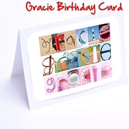 Girls Personalised Cards 7x5 Photo Birthday Card or Greeting Card with FREE delivery (GRACIE)
