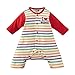 Baby Boys Girls Autumn Long Sleeve Colourful Striped "I love Papa mama" Romper (80(0-9M), Red)