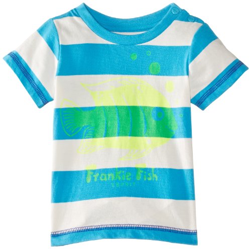 ESPRIT Baby Boys 3 Aw Ts Striped T-Shirt, Deep Turquoise, 18-24 Months (Manufacturer Size:86)