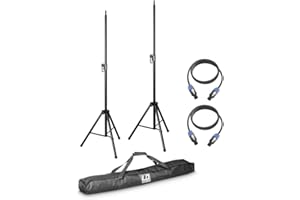 LD Systems DAVE 8 SET 2-2 x stativo per altoparlante con borsa di trasporto + 2 cavi per altoparlante di 5 m per sistemi DAVE 8
