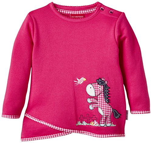 SALT AND PEPPER Baby Girls B Sweat my Pony uni Plain Crew Neck Long Sleeve Sweatshirt, Pink (magenta 880), 3-6 Months (Manufacturer size: 68)