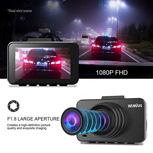 WiMiUS Dashcam Full HD 1080P Auto Kamera mit 170° Weitwinkelobjektiv, 2.45 Zoll LCD-Bildschirm Autokamera mit G-Sensor, WDR, Parkmonitor, Nachtsicht und Loop-Aufnahme - 5
