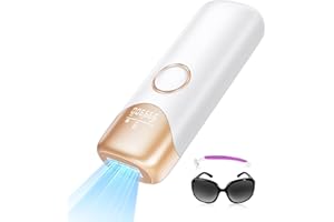 Prettivo 3 en 1 Depiladora Laser IPL con Enfriamiento por Hielo, Depiladora Luz Pulsada con Ondas Rojas de 600NM-1200NM, 9 Niveles de Energía, 999.900 Luz Pulsada para Línea del Bikini, Cara y Cuerpo