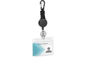 ‎MEEKYE Meekye 1/2/3 PC Schlüsselanhänger Ausziehbar Schlüssel mit 60cm Stahlseil, Ausweishalter Kartenhalter Ausweishülle, Ausweisjojo Einziehbarer Schlüsselkette mit Karabiner Starker Feder Schnur