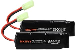 MXJFYY Lot de 2 Batteries Rechargeables Airsoft 8,4 V 7 S 2/3 A 1600 MAH NIMH, Pack de Batteries Plates pour Pistolets Airsoft M249, RPK, PKM