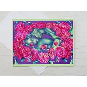 Zum Valentinstag, Karte zur Hochzeit, Karte Rosen, Kuss, Glückwünsche zur Verlobung, Karte Dornröschen, Karte zum Jahrestag, Märchen Kuss Valentinskarte, Prinzessin und Prinz