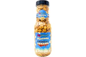 SoSweet Crunchy Caramel Popcorn Bottle 260g – Sweet & Crunchy Gourmet Popcorn Snack in Reusable Money Box Jar – Great for Movie Nights, Parties & Sharing Treats