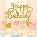 Produktbild Happy Birthday Kuchendekoration Cake Toppers Kuchen Deko (Gold+ Rosa Herz)