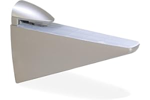 Emuca - Lote de 2 soportes mod. Halcon para estante de madera o cristal de espesor 8-40mm acabado pintado aluminio