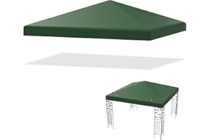 COSTWAY Toile de Toit de Rechange en Polyester pour Pavillon Tonnelle Tente 300 x 300 cm Couleur au Choix (Vert foncé)