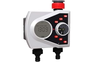 Aqualin Garden Water Hose Tap Timer with Two Outlets Irrigation System Controller Watering Computer