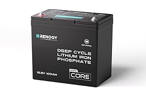 ‎RENOGY Renogy 12.8V 100Ah Lithium LiFePO4 Batterie mit Selbstheizung DuoHeat Tech, integriertes 100A BMS im Mini-Format Akku, über 5000+ Zyklen Batterien für Eisfischen Wohnmobile Hütten Off-Grid Systeme