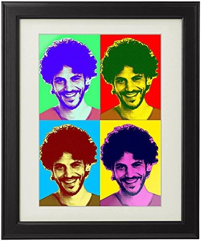 Pop Art Style Art Print – Personalised Picture with [Photo] of Your Choice – Art Print in a Black Picture Frame with White Passe-Partout – Size: 9” x 12” (23 x 30 cm) - SMALL