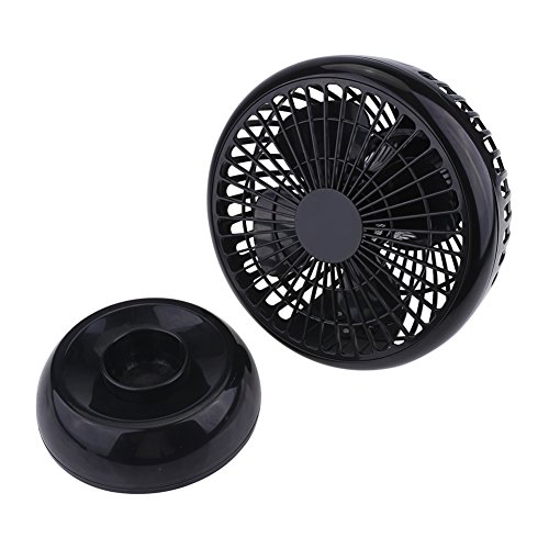 USB Ventilator Fochea Tischventilator Mini Lüfter Kraftvoller und Geraüscharmer mit Einziehbarem USB-Kabel ,Justierbarem Winkel und 2 Geschwindigkeitsstufen für Zu Hause, Büro und Schreibtisch,Schwarz - 5