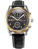 KS Herrern Armbanduhr Automatik Mechanisch Schwarze Aramband aus Leder Datumanzeige KS176
