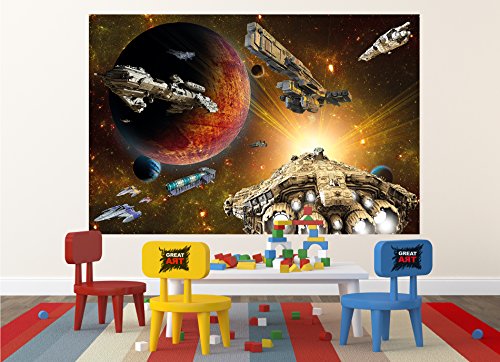 Fototapete Raumschiffe im Weltall Wand-dekoration – Wandbild Spaceships Poster-Motiv by GREAT ART (210 x 140 cm) - 6