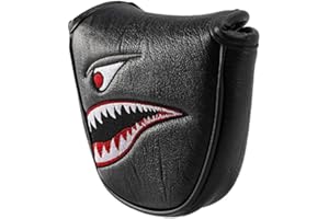 Caoruiy 1 PCS Embroidered PU Leather Golf Mallet Putter Head Cover, Magnetic, Durable, Waterproof Putter Headcovers