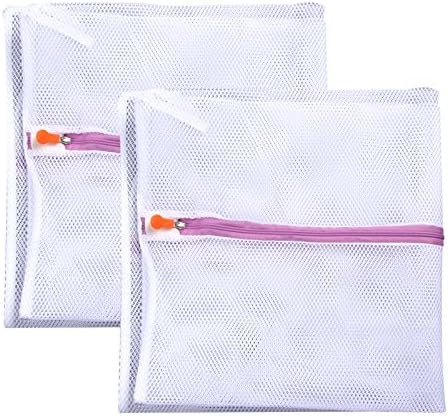 Acxeon Coarse Fine Mesh Laundry Bags - Premium Quality Double-Layered Washing Bags Laundry Wash Bag for Blouse Hosiery Stocking Sweater Underwear Bra and Lingerie Delicates Travel Laundry Bag (2x Coarse mesh (23.6x23.6 in))
