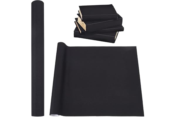 BENECREAT 1.2mx40cm Toile de Reliure Noire, Surface de Tissu de Couverture de Livre avec Tissu en Nylon Soutenu par Papier pour la Reliure de Livre Scrapbooking Bricolage Artisanat Scrapbooking