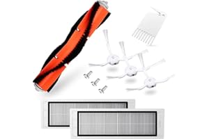 HOHOME HoHumoca Kit de Accesorios Recambios para Xiaomi Roborock S50 S51 S55 S5 S6 S60 S65 S5 MAX S6 MAX S6 Pure S6 MaxV, 1 Cepillo Principal, 3 Cepillo Lateral, 2 Filtro HEPA