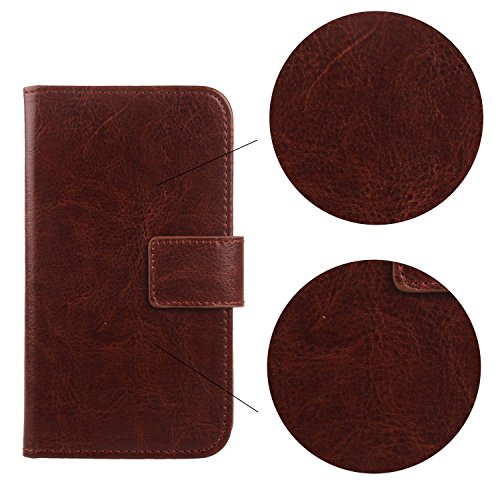 PREVOA        Flip PU Funda Cover Case Protictive Carcasa para Oukitel U15 Pro - 5 5-pulgadas -Bildschirm 4G-Smartphone -  Marron - 