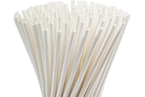 GreenFyA Pajitas de Papel Kraft Biodegradables, 20cm. Desechables, ecológicas y compostables. Comprometida con el medio ambiente (BLANCAS, 400)