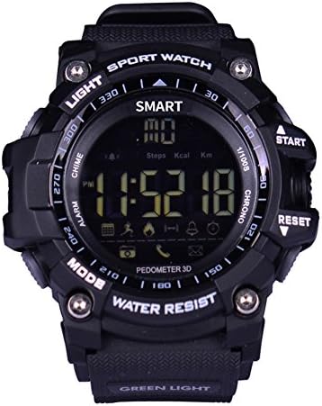 Smart Watch Bluetooth Camera Sports Pedometer Calorie Counter Remote Camera Activity Tracker Alarm Clock Calls Facebook Twitter Notifications(Black)