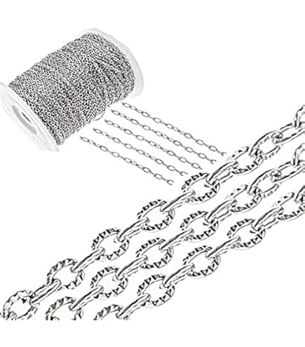 Catena A Maglie Perlin 3 Metri - Argento, 4mm, Per Gioielli Fai Da Te, Collane E Bracciali - Foto 2