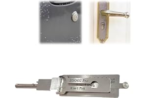 TONISABERY SS002 Pro Lock Pick Tool,Decoder chiave in acciaio inox,2 in 1 Pick and Decoder Tools per serratura S-Groove, serratura picking e lettore di chiavi, kit di bloccaggio serrature, decoder chiave master,