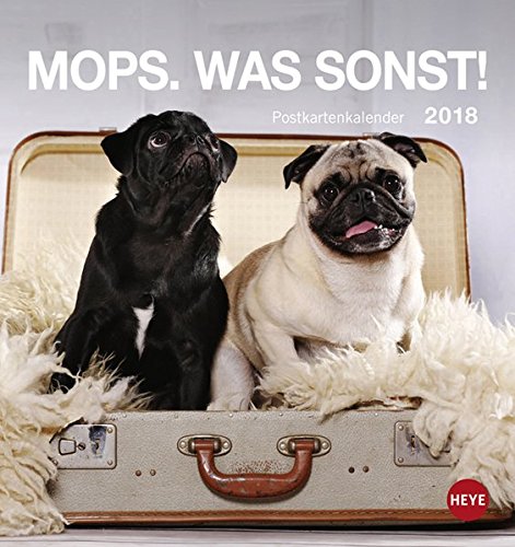 Preisvergleich Produktbild Mops Postkartenkalender - Kalender 2018
