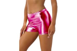 P&R DANCEWEAR LTD Girls Shiny Metallic Shorts - Hot Pants – Plain & Stretchy – Perfect for Party, Dance Use- Versatile Use
